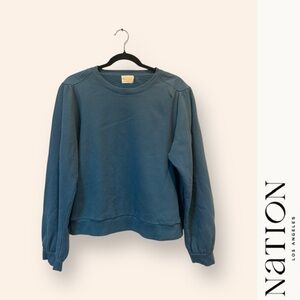 Nation LTD Teal Crew Neck Sweatshirt, Size M, MSRP $165